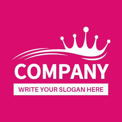 Radiant Pink Crown Design Emphasizing Princess Themes Logo Template