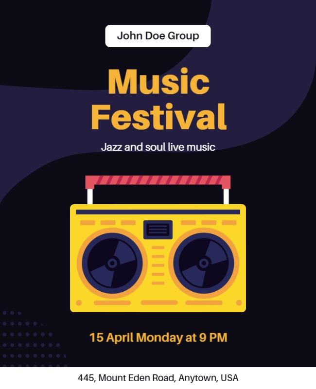 Radio Music Festival Poster Template