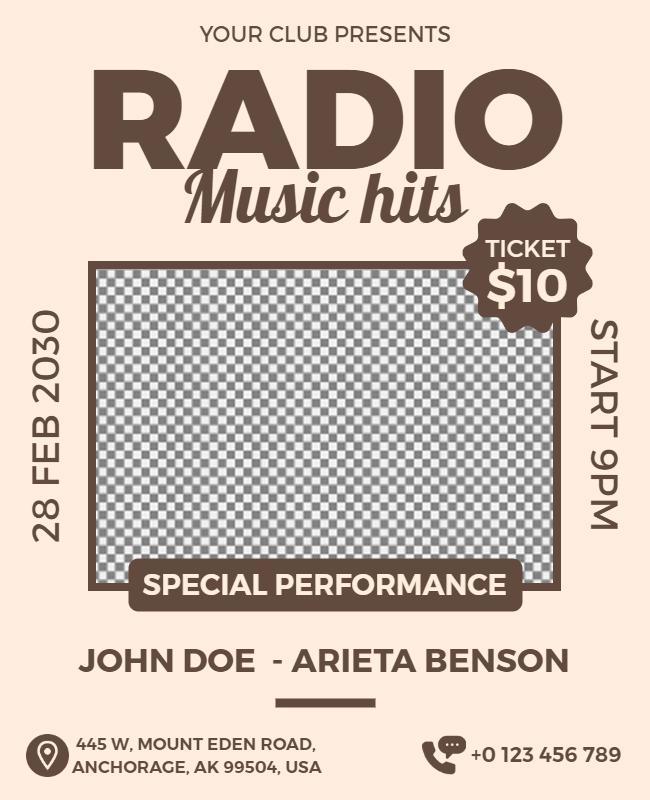 Radio Music Hits Special Performance Flyer Template