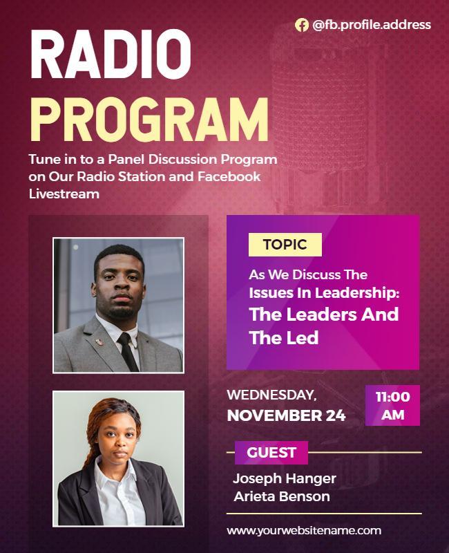 Radio Program Panel Discussion Flyer Template