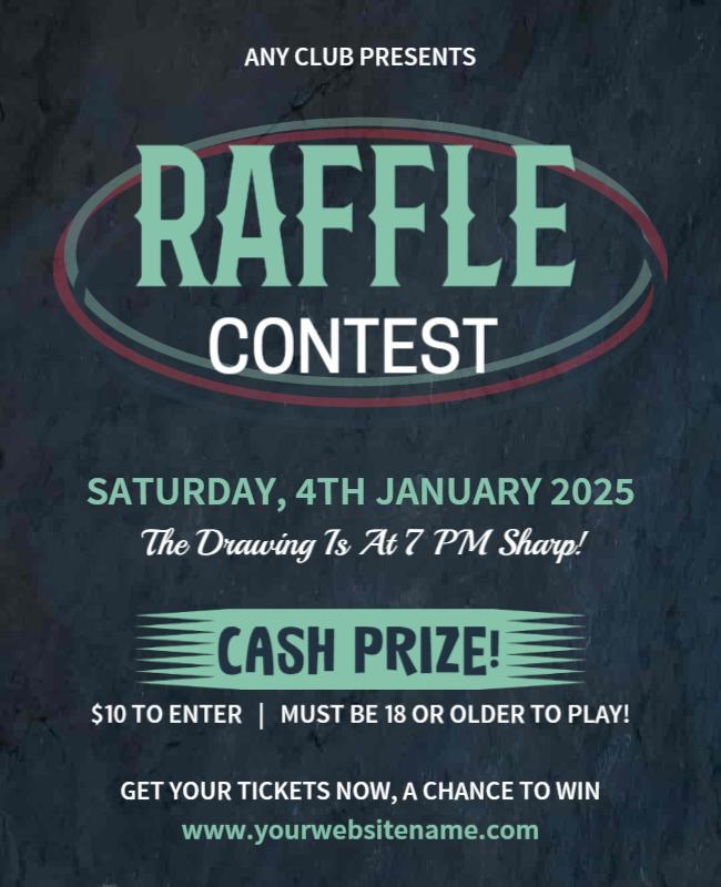 Retro Themed Raffle Contest Night Flyer Template