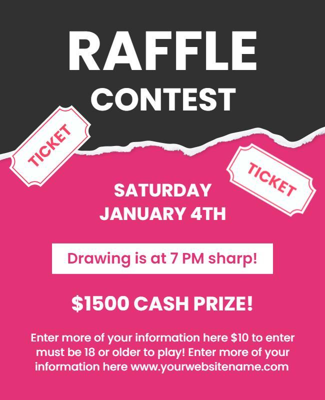 Raffle Contest Ticket Event Flyer Template