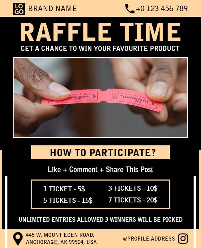 Raffle Event Ticket Sale Flyer Template