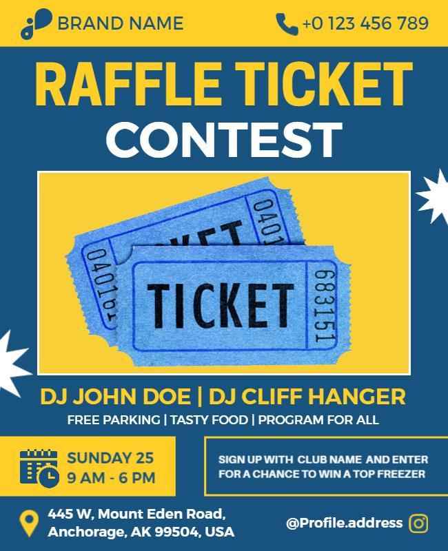 Raffle Ticket Contest Event Flyer Template