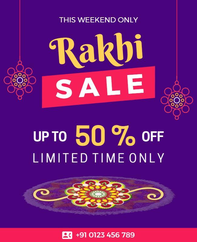 Rakhi Festival Discount Sale Flyer Template