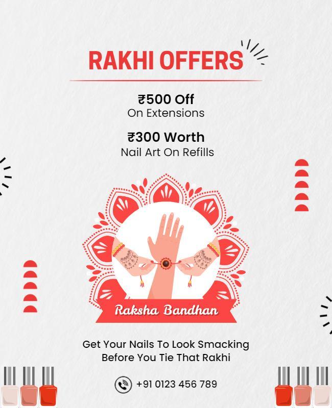 Rakhi Nail Art Promotion Flyer Template