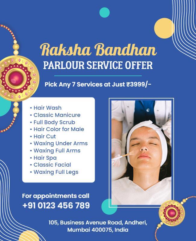 Raksha Bandhan Beauty Services Promotion Flyer Template