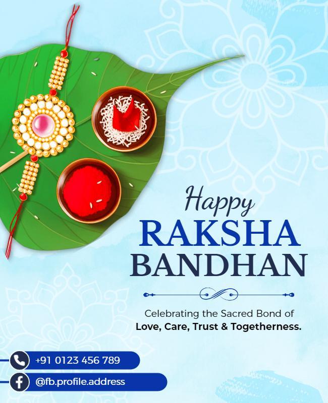 Vibrant Green Raksha Bandhan Celebration Flyer Template