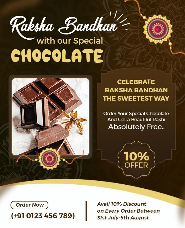 Raksha Bandhan Chocolate Promotion Flyer Template