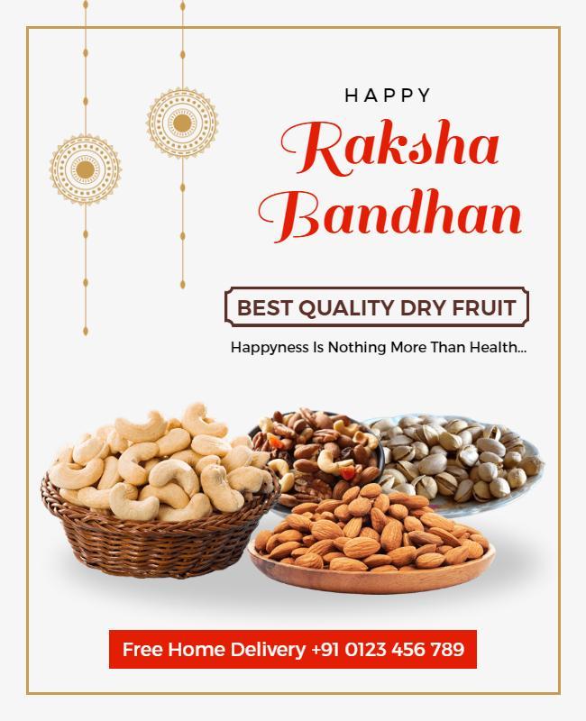 Raksha Bandhan Dry Fruit Promotion Flyer Template