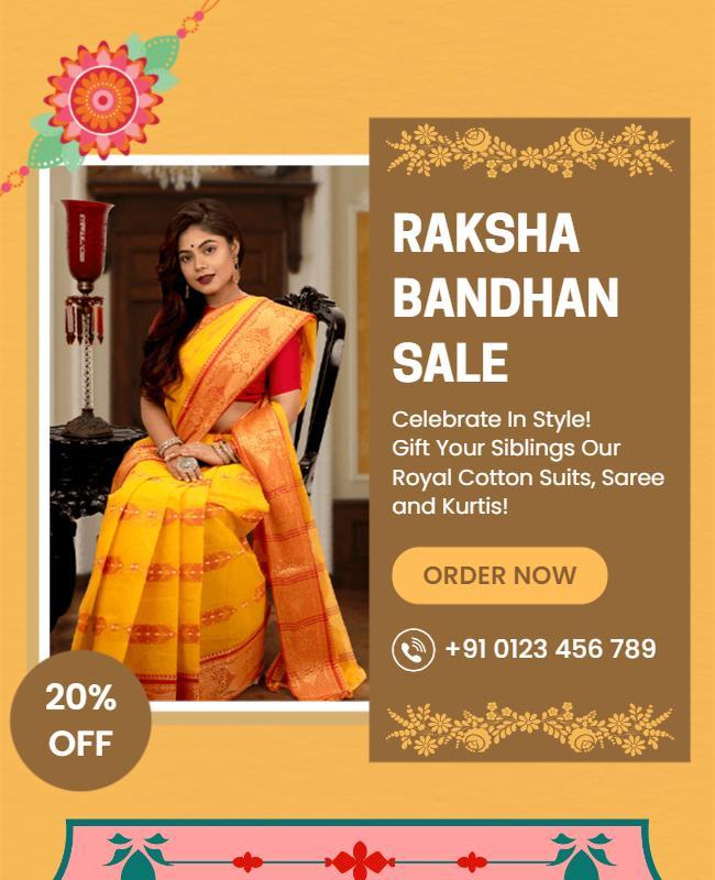 Raksha Bandhan Festive Clothing Sale Flyer Template