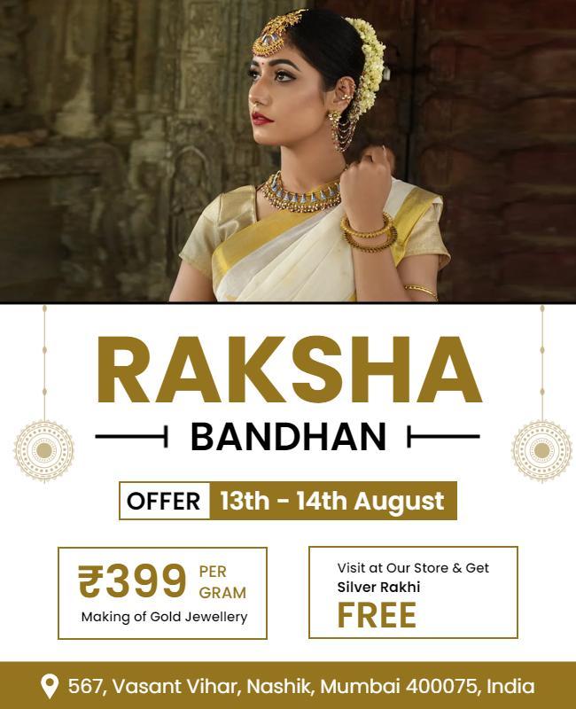 Raksha Bandhan Gold Jewelry Offer Flyer Template