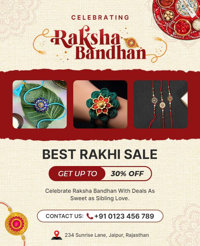 Raksha Bandhan Rakhi Sale Celebration Flyer Template