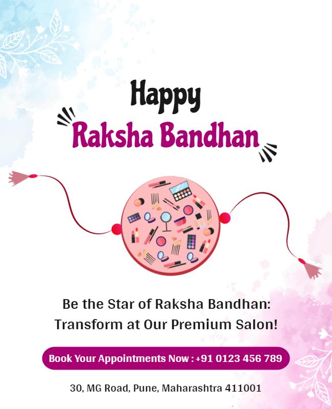 Raksha Bandhan Salon Promotion Flyer Template