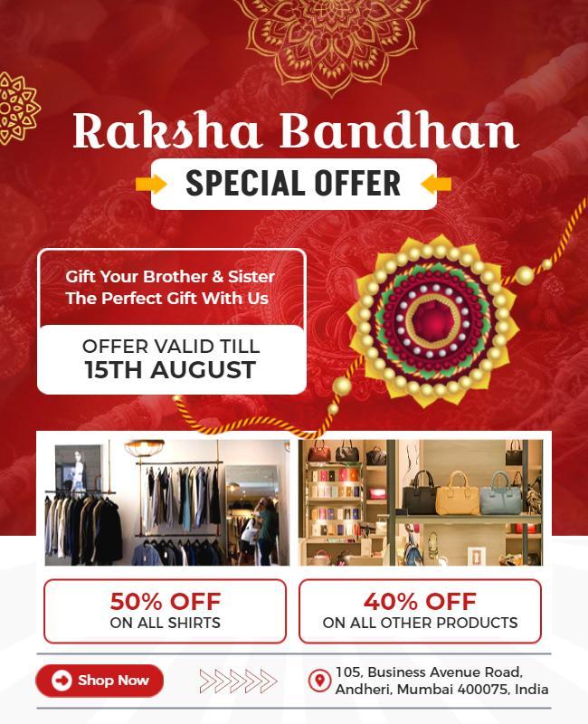 Raksha Bandhan Special Sale Flyer Template