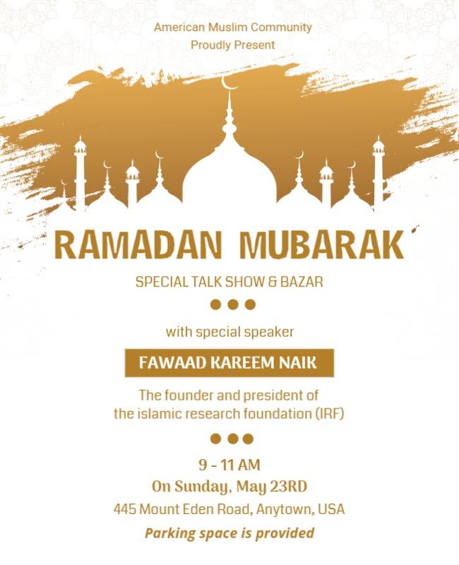 Ramadan Celebration Talk Show and Bazaar Flyer Template