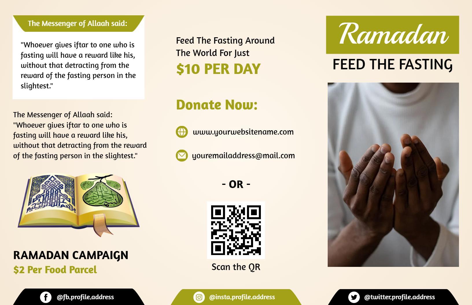 Ramadan Charity Food Parcel Donation Campaign Brochure Template