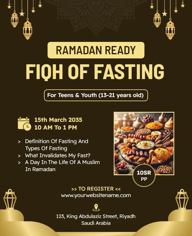 Ramadan Fasting Workshop for Youth Flyer Template