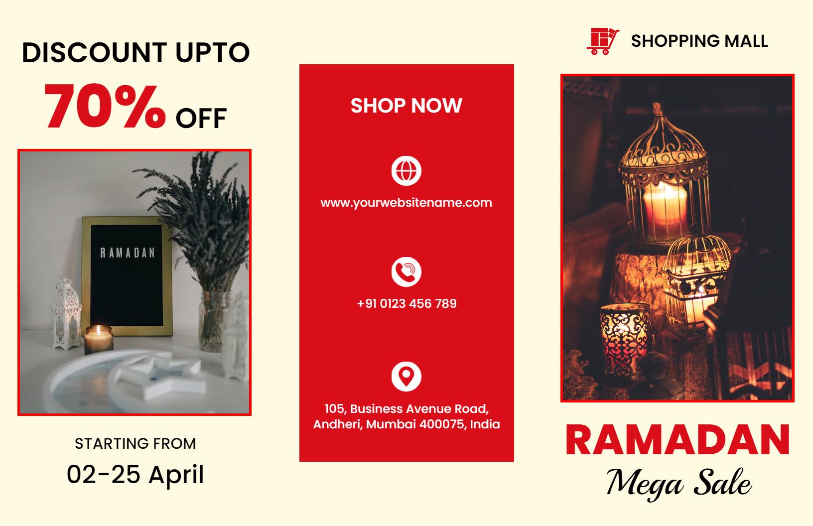 Ramadan Festival Mega Sale Discounts and Offers Brochure Template