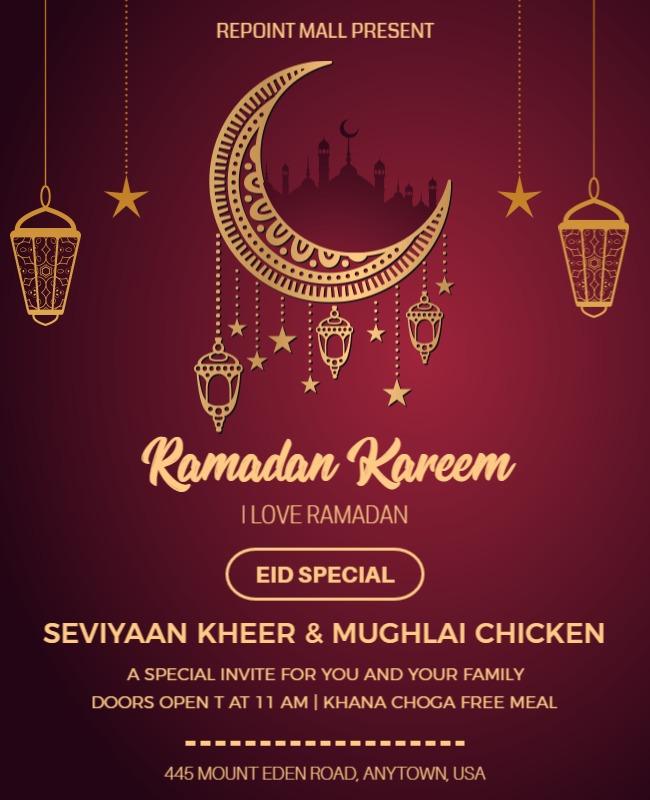 Ramadan Kareem Eid Celebration Flyer Template