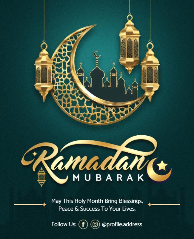 Ramadan Mubarak Greeting Flyer Template