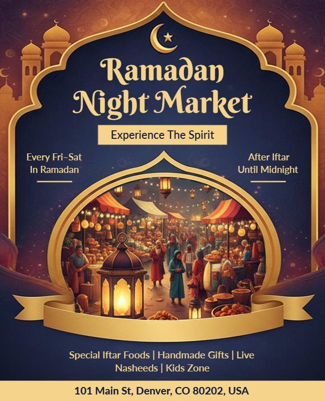 Ramadan Night Market Celebration Flyer Template