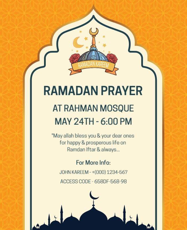 Ramadan Prayer Event Announcement Flyer Template