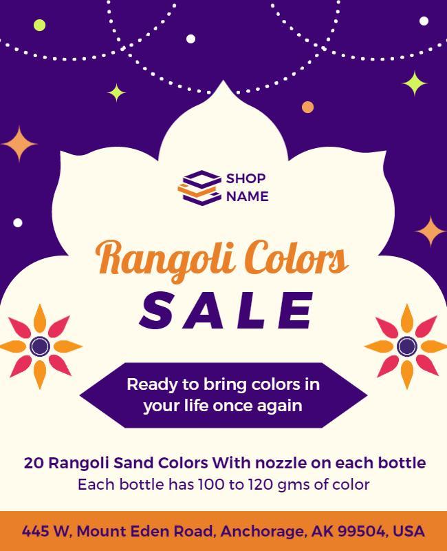 Rangoli Colors Discount Promotion Flyer Template