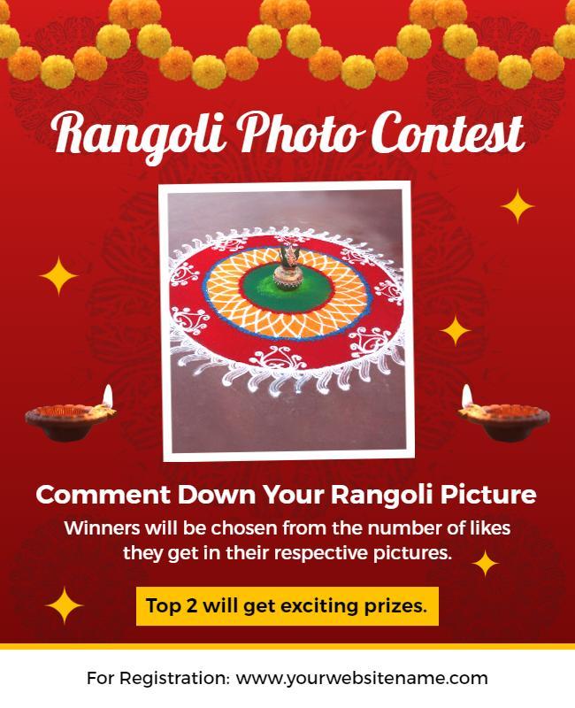 Rangoli Photo Contest Announcement Flyer Template