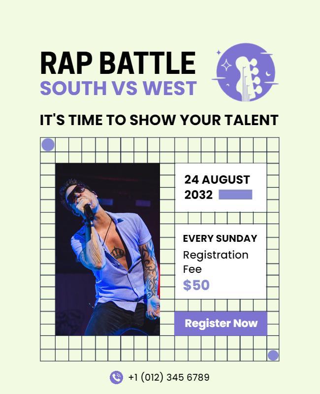 Rap Battle Talent Showdown Flyer Template