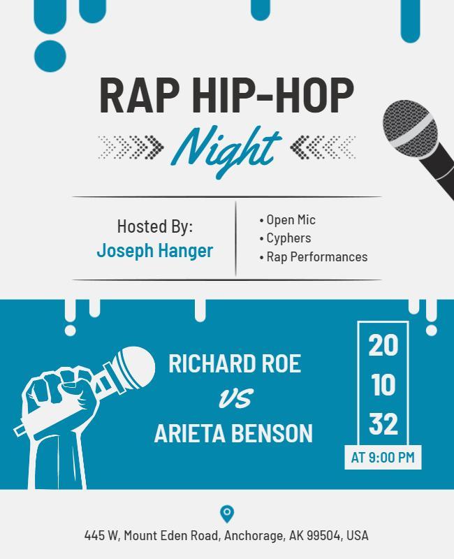 Rap Hip Hop Night Performance Flyer Template