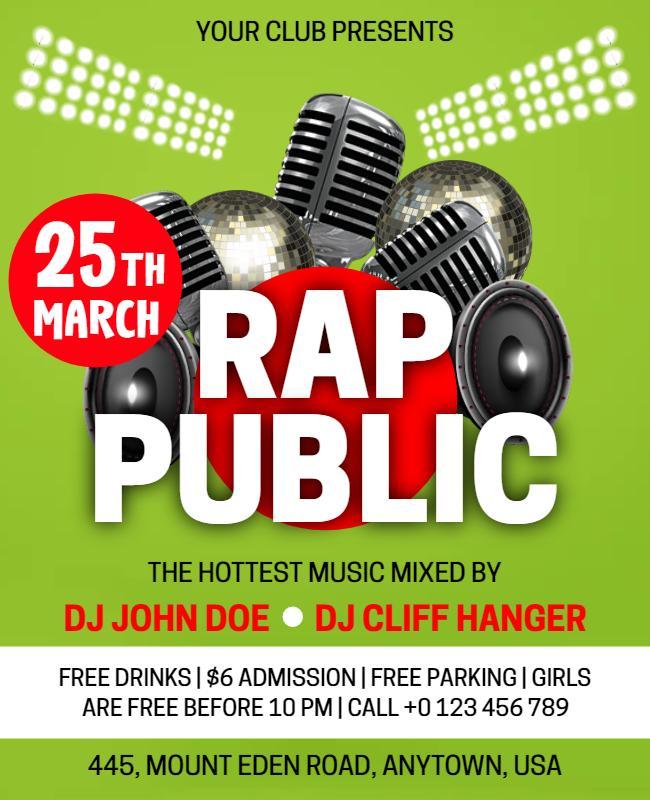 Rap Music Event Promotion Flyer Template