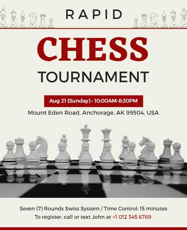 Rapid Chess Tournament Event Flyer Template