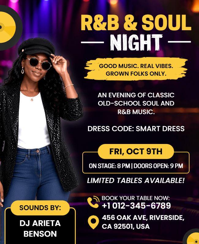 R&b and Soul Night Event Flyer Template