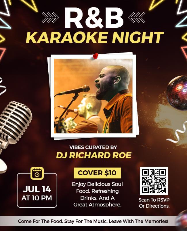 R&b Karaoke Night Event Flyer Template