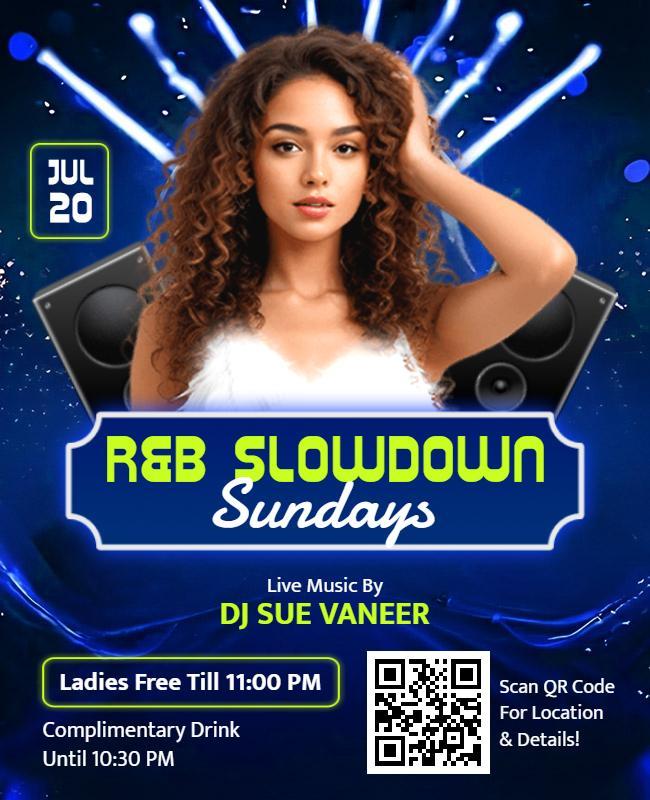 R&b Slowdown Sundays Music Event Flyer Template