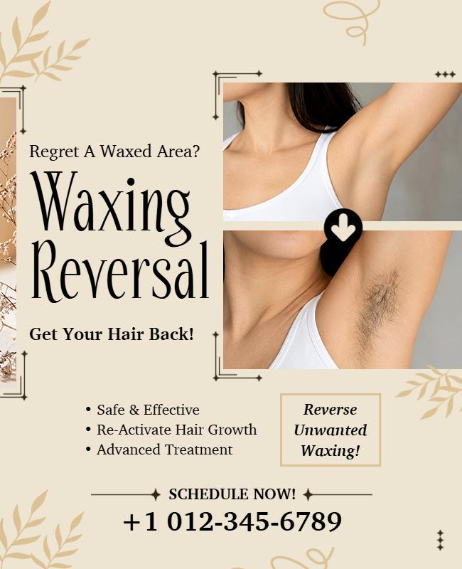 Re-Activate Hair Growth Waxing Reversal Poster Template