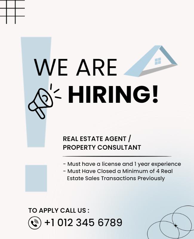 Real Estate Agent Hiring Announcement Flyer Template