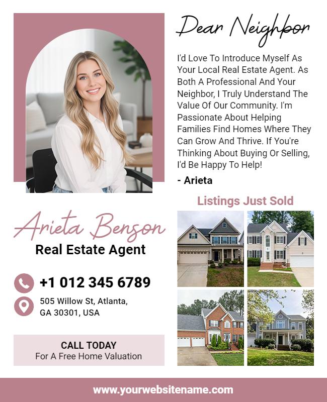Real Estate Agent Introduction Flyer Template