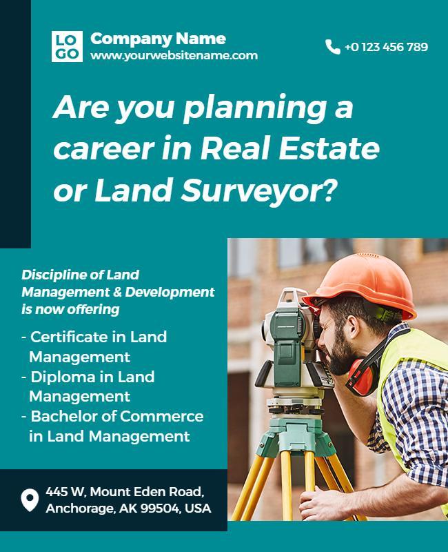 Real Estate and Land Surveyor Education Flyer Template