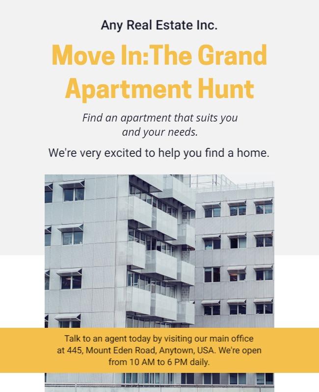 Real Estate Apartment Hunt Event Flyer Template