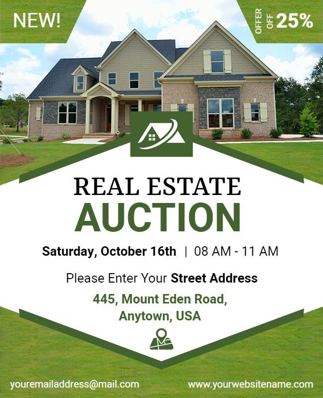 Real Estate Auction Event Flyer Template