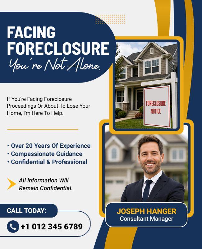 Real Estate Consultant Foreclosure Support Flyer Template