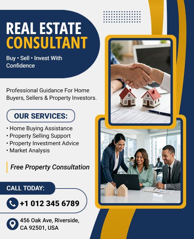 Real Estate Consultant Services Flyer Template