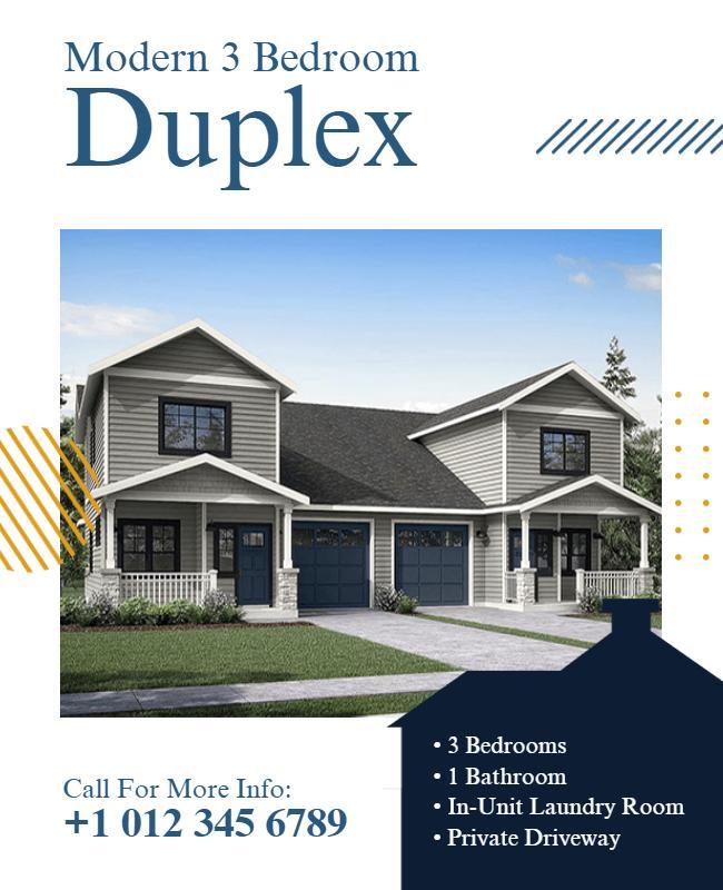 Real Estate Duplex Rental Flyer Template