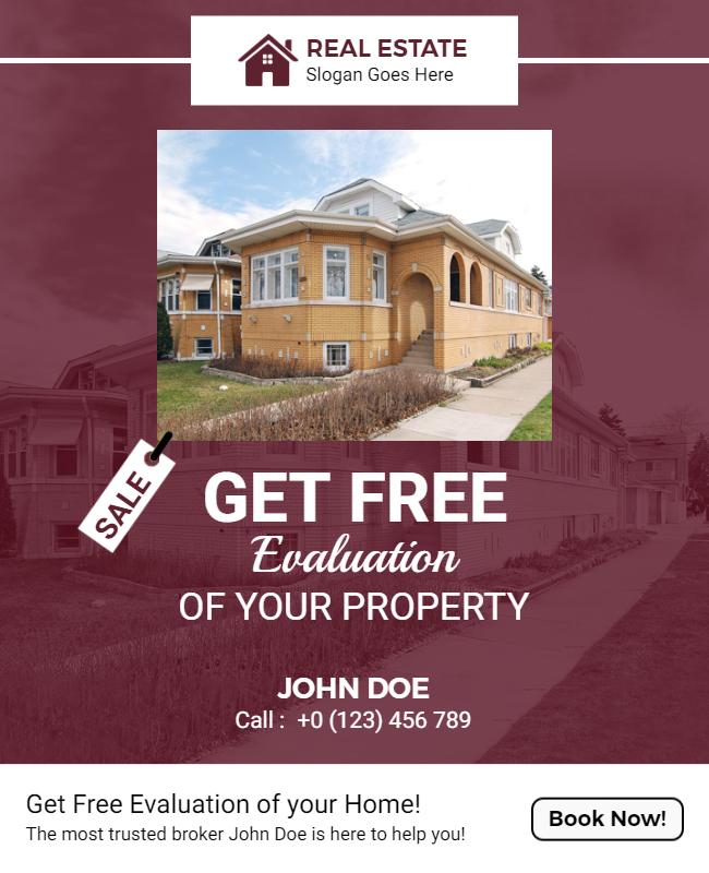 Real Estate Free Property Evaluation Flyer Template