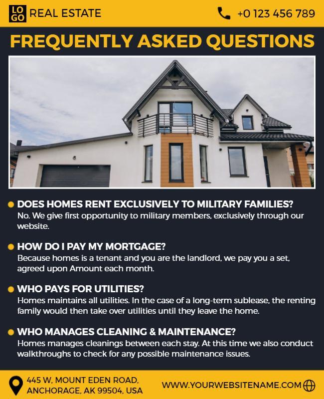 Real Estate Frequently Asked Questions Flyer Template