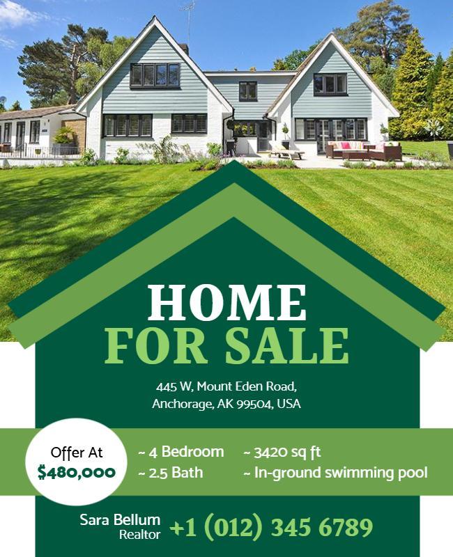 Real Estate Home for Sale Promotion Flyer Template