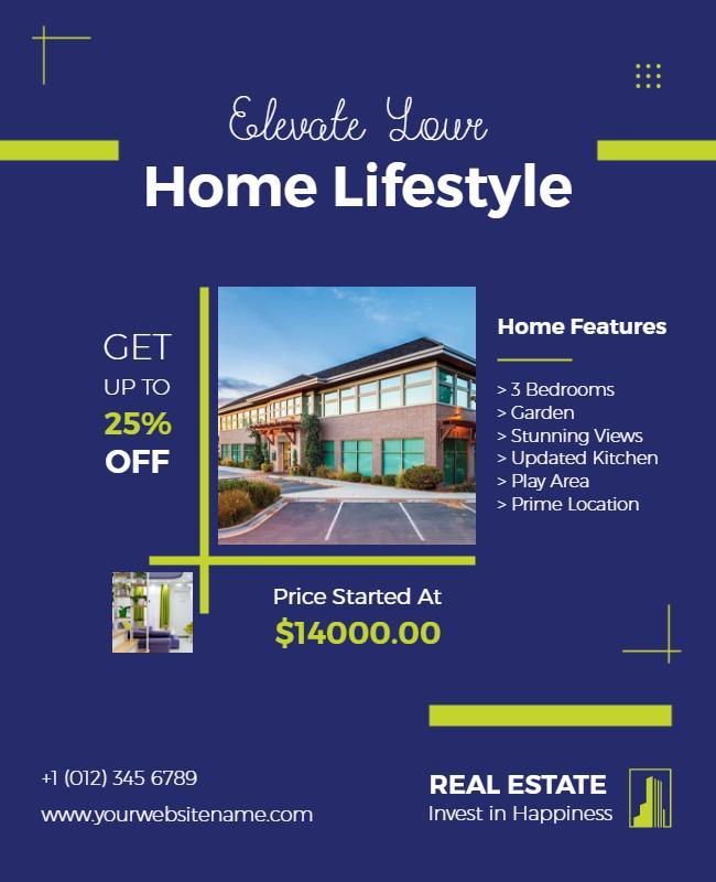 Real Estate Home Lifestyle Promotion Flyer Template