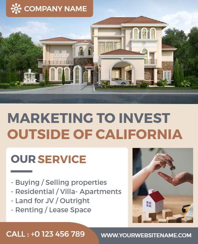 Modern Real Estate Investment Services Marketing Flyer Template